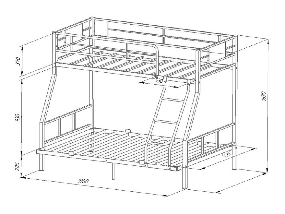 Кровать двухъярусная гранада 140