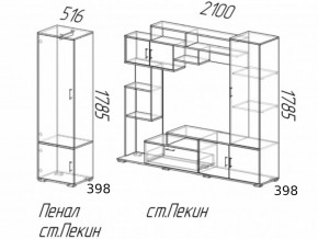 Гостиная Пекин с пеналом Венге-Лоредо в Карабаше - karabash.magazinmebel.ru | фото - изображение 3