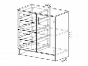 Комод К800-1Д ЛДСП белый в Карабаше - karabash.magazinmebel.ru | фото - изображение 2