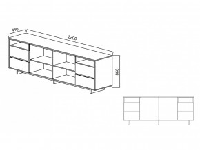 Комодино Moderno-2200 Ф6 в Карабаше - karabash.magazinmebel.ru | фото - изображение 4