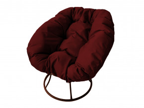 Кресло Пончик без ротанга бордовая подушка в Карабаше - karabash.magazinmebel.ru | фото