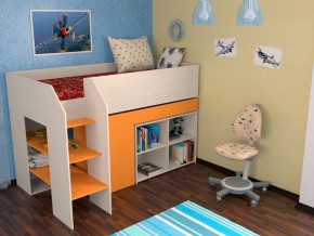 Кровать чердак Теремок 2 Оранжевый в Карабаше - karabash.magazinmebel.ru | фото