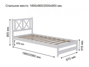 Кровать односпальная Аист-7 Классика белый 1800х900 мм в Карабаше - karabash.magazinmebel.ru | фото - изображение 2