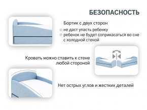 Кровать с ящиком Letmo небесный (рогожка) в Карабаше - karabash.magazinmebel.ru | фото - изображение 15