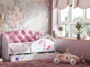 Кровать Звездочка с бортиком Белый-розовый в Карабаше - karabash.magazinmebel.ru | фото
