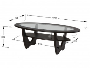 Стол журнальный Юпитер со стеклом СЖС-01 венге в Карабаше - karabash.magazinmebel.ru | фото - изображение 2