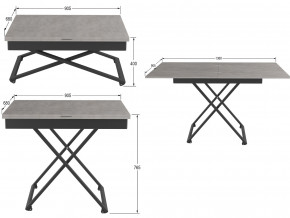 Стол универсальный трансформируемый Генри бетон чикаго в Карабаше - karabash.magazinmebel.ru | фото - изображение 2